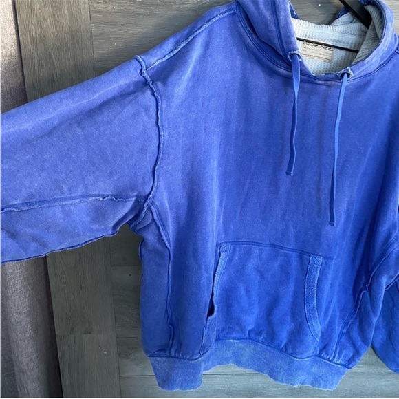 We The Free Thermal Lined Pullover Hoodie Blue Size Medium - Picture 2 of 6
